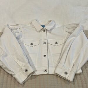 CeCe White Cropped Denim Jacket